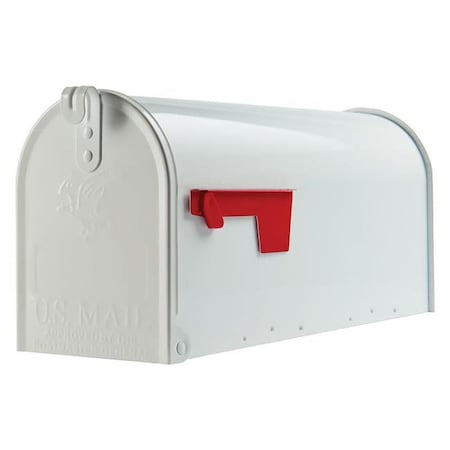 Gibraltar Mailboxes Elite Classic Galvanized Steel Post Mount Mailbox, White 5266168